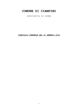 Consiglio comunale del 31 gennaio 2012