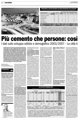 I dati sullo sviluppo edilizio e demografico 2003/2007 – La città è