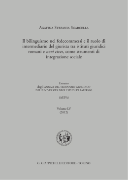 Il bilinguismo nei fedecommessi e il ruolo di intermediario del