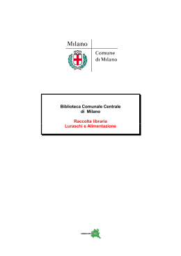 Biblioteca Comunale Centrale di Milano Raccolta libraria Luraschi e