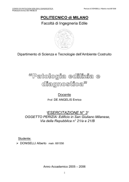 &ldquo;Patologia edilizia e diagnostica&rdquo;