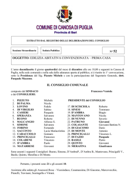 Registro delibera n. 52 - Comune di Canosa di Puglia