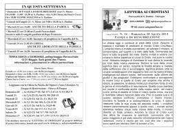 IN QUESTA SETTIMANA - Parrocchia di S.Paolino