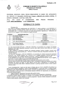 VERBALE DI GARA
