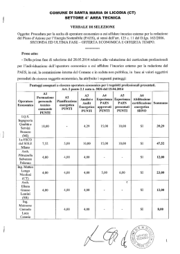 Verbale di selezione seconda e ultima fase