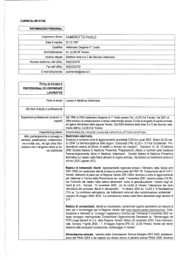 Curriculum vitae dott. Paolo Camerotto