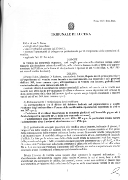 nel caso di credito fondiario). - Vendite