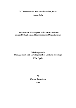 IMT Institute for Advanced Studies, Lucca Lucca - IMT E