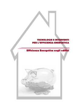 Tecnologie per l`efficienza energetica negli edifici