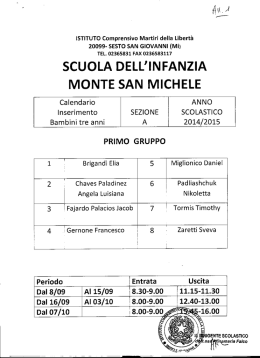 Accoglienza Scuola Monte San Michele - ic