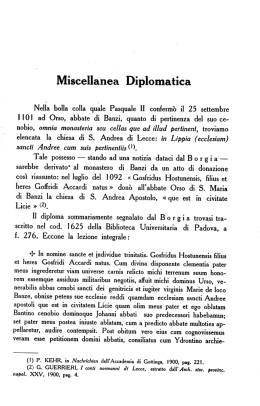 Miscellanea Diplomatica