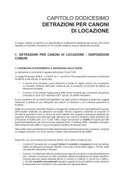 detrazioni per canoni di locazione