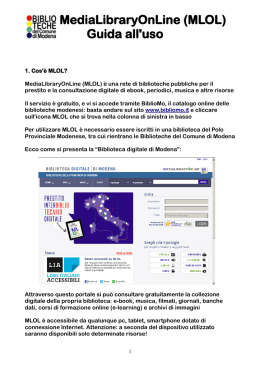 Istruzioni accesso e navigazione MLOL