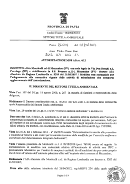 Monticelli srl autorizzazione mod non