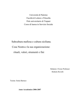 Subcultura mafiosa e cultura siciliana