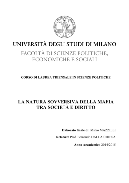 la natura sovversiva della mafia tra societ&agrave; e diritto
