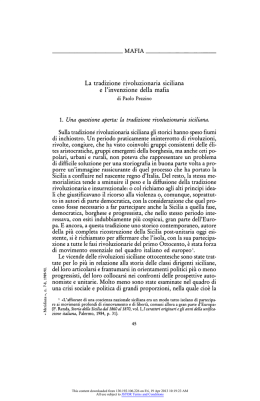 La tradizione rivoluzionaria siciliana e l`invenzione della mafia
