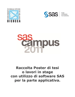 Raccolta Poster di tesi o lavori in stage con utilizzo di software SAS