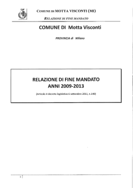 Relazione di fine mandato del Sindaco di Motta Visconti Laura