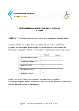 VERBALE DI DELIBERAZIONE DELLA GIUNTA