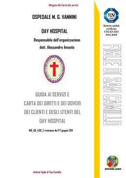 OSPEDALE M. G. VANNINI DAY HOSPITAL GUIDA AI SERVIZI E