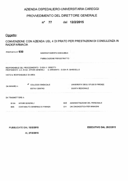 n&deg; 77 deI 12/2/2015 - Azienda Ospedaliera Careggi