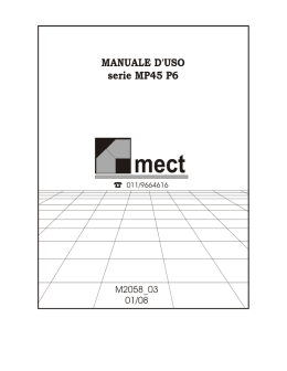 Manuale - Mect srl.
