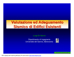 Lezione Prof. L. Di Sarno - Universit&agrave; del Sannio