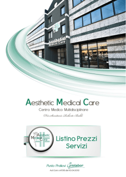 Listino AMC 2016 - Aesthetic Medical Care