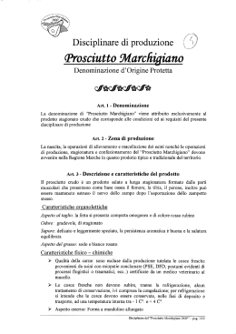 Disciplinare Produzione Prosciutto Marchigiano.