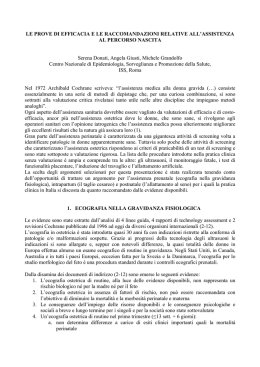 Le prove di efficacia e le raccomandazioni relative all