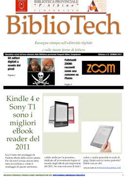 Kindle 4 e Sony T1 sono i migliori eBook reader del 2011