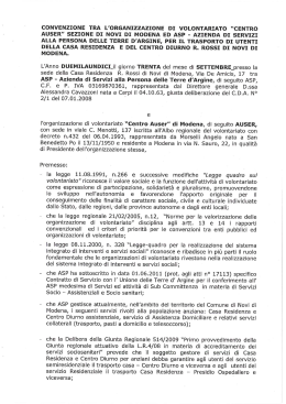 convenzione tra l`organizzazione di volontariato &ldquo;centro auser&rdquo;