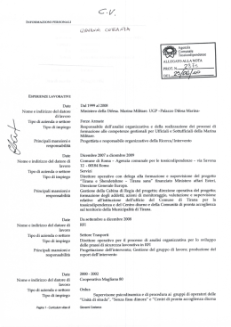 Nome e indirizzo del datore di lavoro
