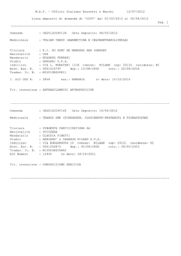 Marzo-Giugno 2012 (Deposito) - Ufficio Italiano Brevetti e Marchi