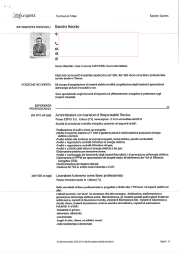 Curriculum Vrtae Sandro Secolo INFORMAZIONI PERSONALI