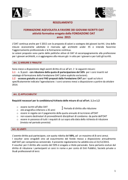 REGOLAMENTO FORMAZIONE AGEVOLATA A FAVORE DEI