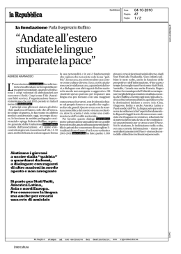 Andate all`estero studiate le lingue imparate la pace
