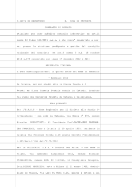N.46976 DI REPERTORIO N. 9262 DI RACCOLTA CONTRATTO DI