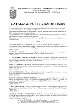 catalogo pubblicazioni 2/2009 - Associazione Nazionale Venezia
