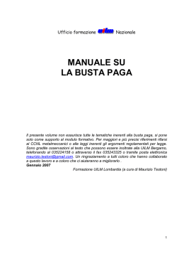 MANUALE SU LA BUSTA PAGA