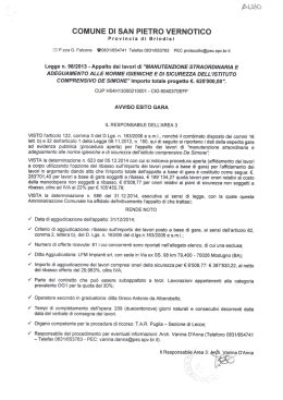 avviso esito di gara Scuola De Simone
