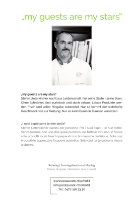 &bdquo;my guests are my stars&ldquo; - im Restaurant Ritterhof