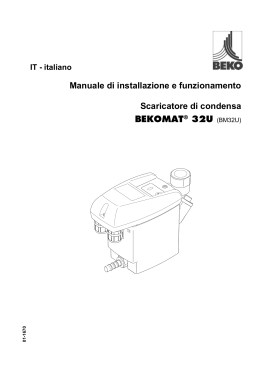 Manuale di installazione e funzionamento Scaricatore di condensa