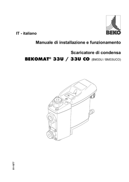 Manuale di installazione e funzionamento Scaricatore di condensa