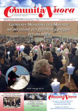 un`occasione per riflettere e pregare per chi soffre