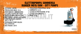 ELETTROPOMPA SOMMERSA RANGER MC15/50M