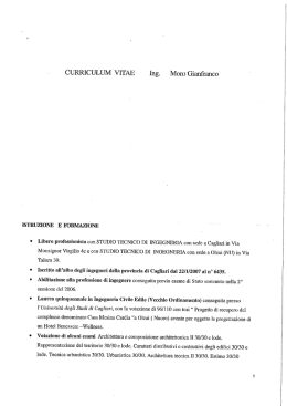 CURRICULUM VITAE Ing. Moro Gianfranco
