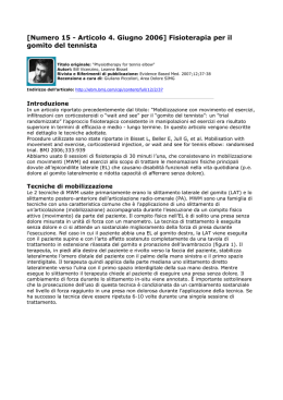 [Numero 15 - Articolo 4. Giugno 2006] Fisioterapia