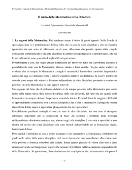 Il ruolo della Matematica nella Didattica.